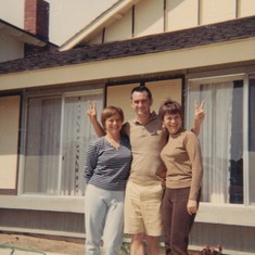 Identical sisters Mary Lou and Betty Lee with Edward in the 1960's.