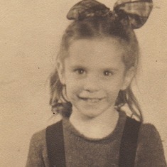 Mary Lou Brower as an 8 year old child in 1943.