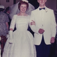 Strolling down the aisle in 1963.