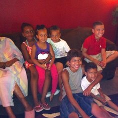 my grandmother with her grand, great and great great grand children,  july 2013
