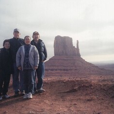 Mas, Yoko, Dick and Junko in Monument Valley