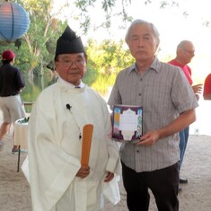 Toro Nagashi Ceremony for Nebo at Shinzen Gardens, Fresno CA USA