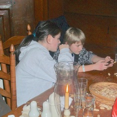 Visiting Williamsburg in 2010; Mason and Hannah in Chownings Tavern