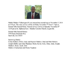 matahi mathew obituary