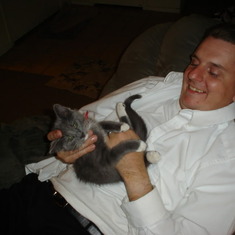 One of Mat's xmas Present in 2010. He LOVED his kitty named Frankie