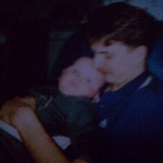Zach as baby with daddy