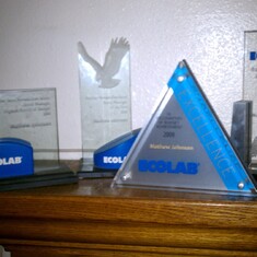 Mats Awards earned while he was working at Ecolab