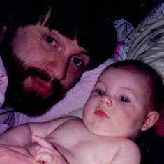 Matthew, in 1990, with his Dad.