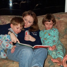 Story time with Aunt Cath for our Godson and Goddaughter