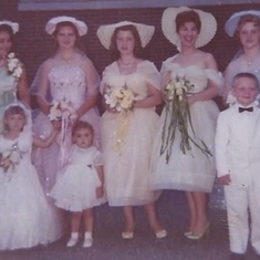 My mother is in the green dress.