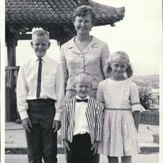 Maurine and kids in Okinawa -1967