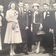 Uncle Donald and Aunt Mable's wedding. Mum uncle Charlie and Uncle Linton.
