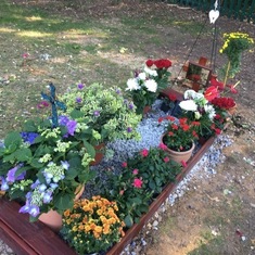 Mum's grave Sunday 25th August 2019, ten days after her burial.
