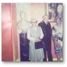 Maudie Witter and her Sister in Law Aunt Clara at Madame Tussads 1980's