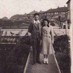 Mavis & Maurice when we lived on Colley Road, about 1949