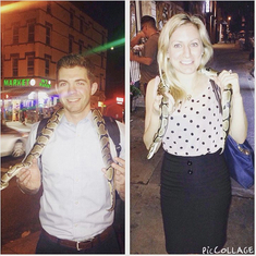 Holding a python on the streets of Brooklyn!