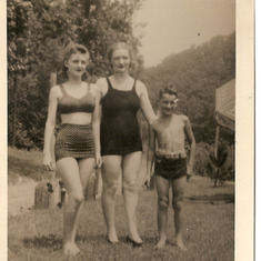 Mom, Gladys and Lew Meador at the beach, circa 1937