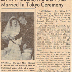 1946 December (Japan) Maxine and Dick