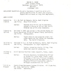 1975 Mom's resume