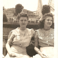 1940 at amusement park with best friend