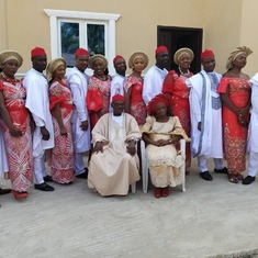 Sir Maxwell with His Sons and their wives at HIS 50Th marriage anniversary