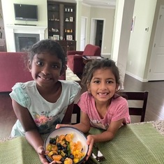 Healthy dessert - fruit salad made by Chefs Trishna and Maya