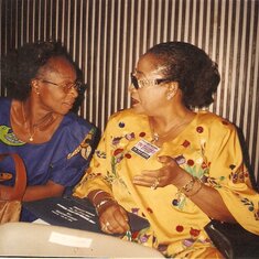 My beautiful Headmistress M E Muoneke with my mother Mrs Nkechi Okorie her secretary then known as aunty Nkechi by all. At a function some years before Mrs Muoneke retired.