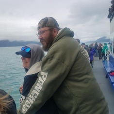 Looking for whales in Alaska.