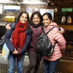 Angeline and I with Meet at the train station near her flat in Glasgow, Dec 2019