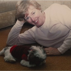 Megan with Kirk and Lisa's dog 1989
