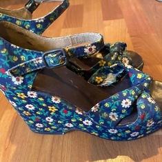 Mel's first important shoe purchase as a teen; still fabulous in their display case today!