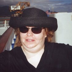 Melinda - My Woman in Black.  If she was at sea, she was in her happy place.