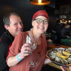 Melissa's last chance to eat oysters, which she loved, before starting chemo.