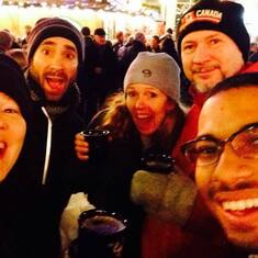 from Melissa, "My first taste of Gluhwein with Pierre, Treh, Kym, and Dan." Kaiserslautern, Germany