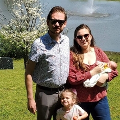 Christian, Becca, Ava and Thomas' first family photo.