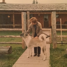 Mom in Boundurant, Wy with big doggie