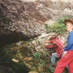 Mom hiking in Wyoming