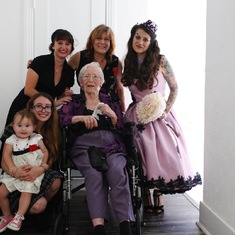 Liz wedding with 5 generations of fine ladies