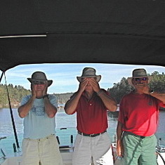 Broughton Islands, 2005.  Phil, Dusty and Shack.  "Hear no evil, see no evil, speak no evil."  One of Kae's favorite shots.