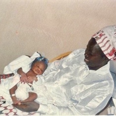Private moment with newborn Timilehin at The Ohio State hospital 1987