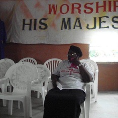 At a praise and worship service celebrating Iwalola’s 50th birthday.