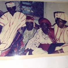 Papa and Mama at Funmilayo and Yetunde's traditional wedding in 1988