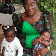 Mum and her grand children, Chimamanda and Chimdiebube 