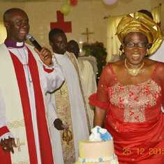 Mum and the Lord Bishop of the Anglican Diocese of Ohaji Egbema, Th Rt. Rev Chidi Collins Oparajiaku