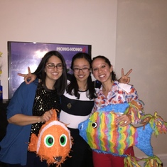 March 2016 - joint birthday party with pinatas! 