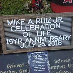 15 year Anniversary Decoration at  his graveside
