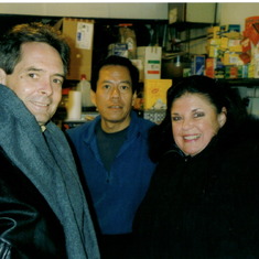kelly and mike and rupert g. in NYC at the Hello Deli