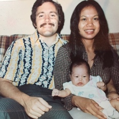 1975, First Family Portrait, Mike, Emma and daughter Karen