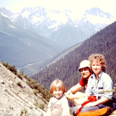 Mike hiking British Columbia with Linda and Justin