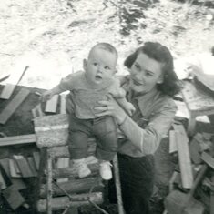 Mike as a young architect with his mother